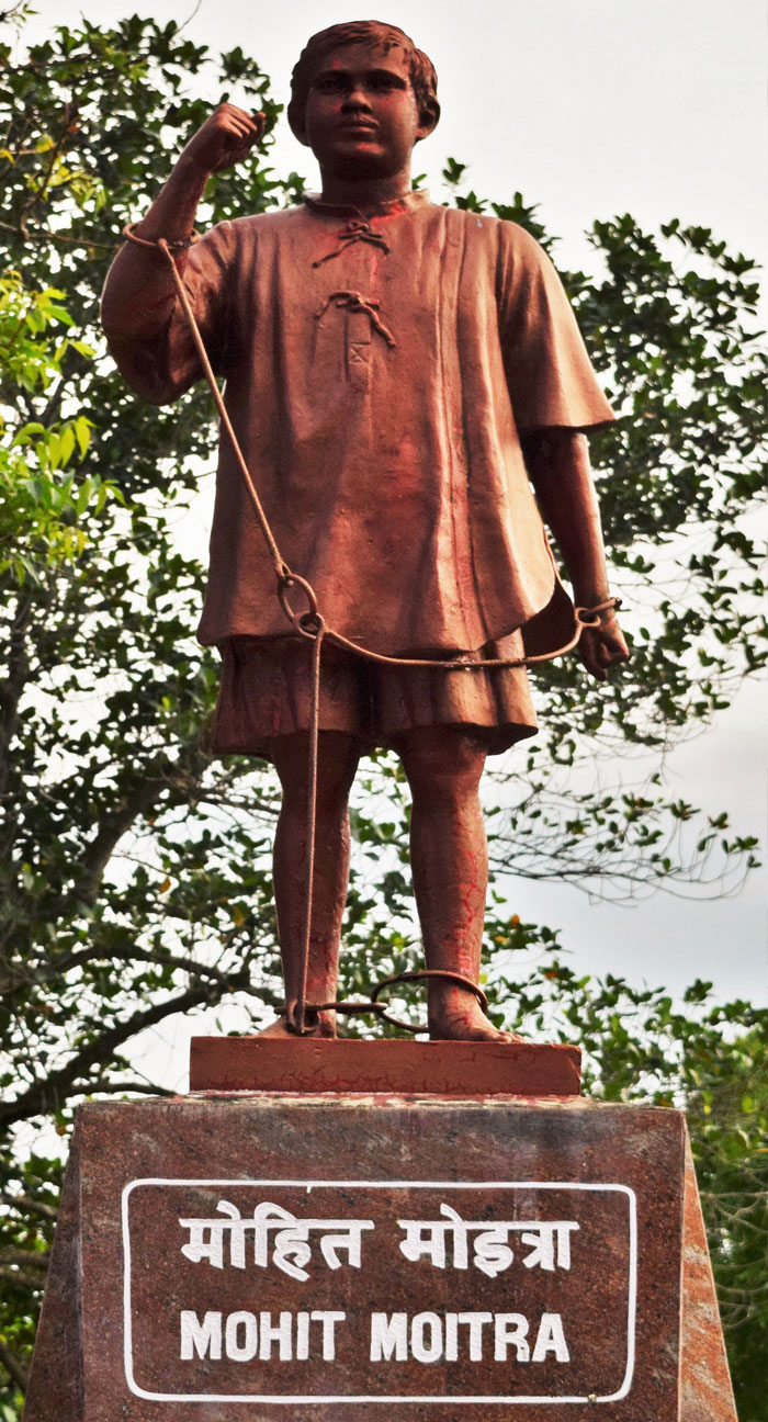 A statue installed within the prison complex honoring the memory of Mohit Moitra