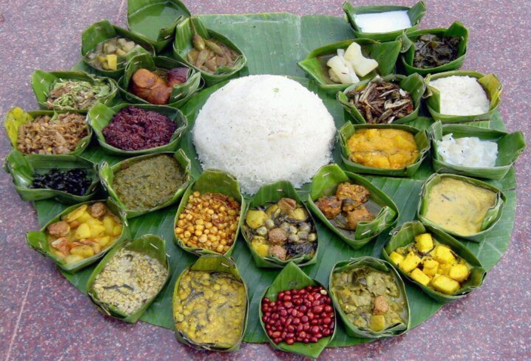 A traditional spread of Manipuri dishes 